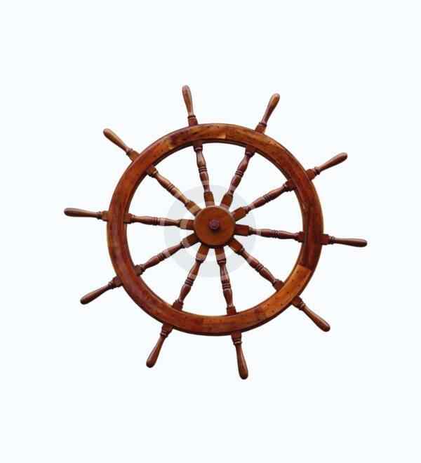 Classic yacht wheel